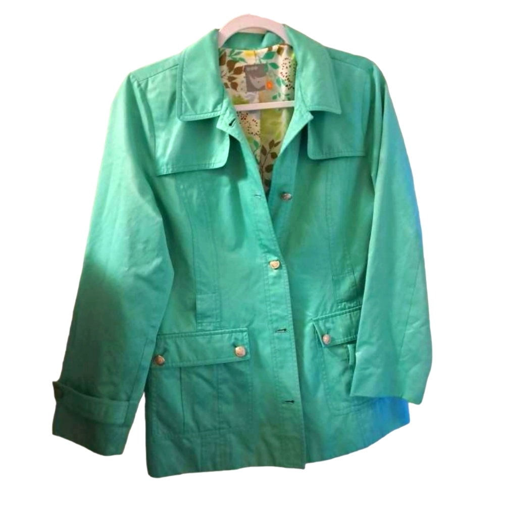 Turquoise Jacket, Light Fancy Jacket, Trench type utility Jacket, PAT w'17.5 l28